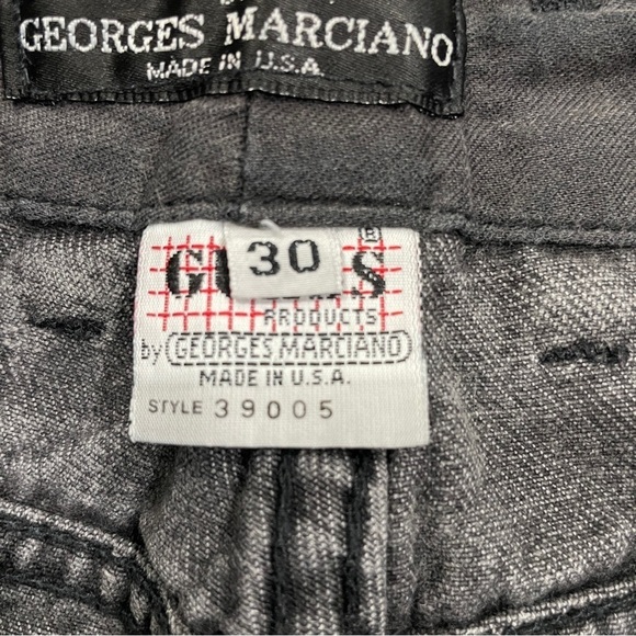 Guess by Georges Marciano Vintage Black Distressed Button Fly Tapered Leg Jeans - Picture 6 of 12